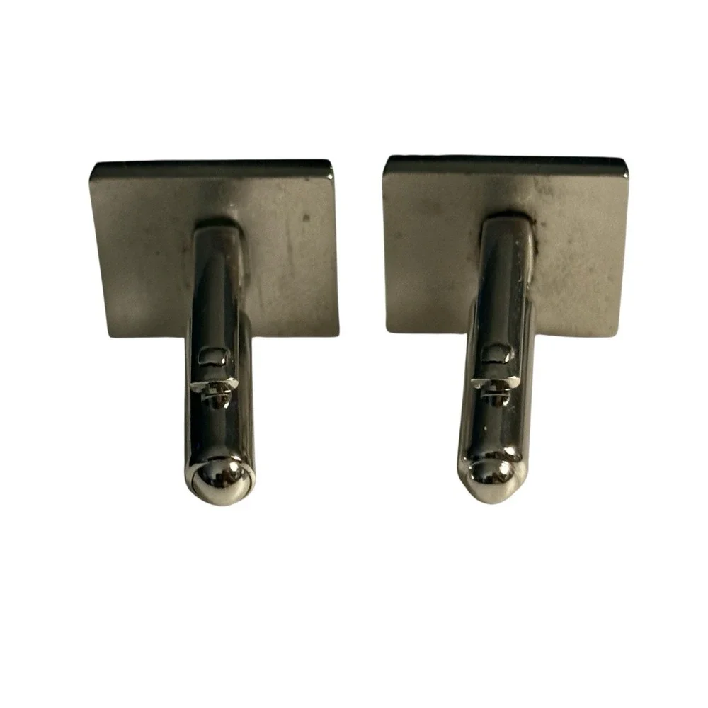Vintage Speidel Cufflinks Silver Tone Rectangular Shiny‎ Textured Formal Classic